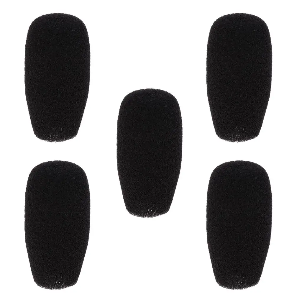 Durable 5PCS Conference Microphone Sponge Windshields Wind Muffs Black