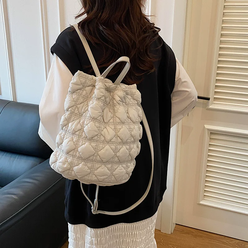 

Легкие женские рюкзаки, плиссированные решетчатые сумки на плечо, большая вместительная модная сумка-облако, школьные сумки для студентов колледжа, дорожная сумка
