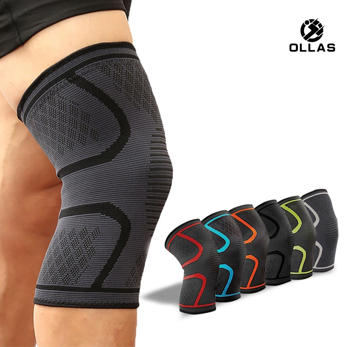 1PCS Elastic Sports Leg Knee Support Brace Wrap Protector Leg Compression Safety Pad Hiking Cycling Running Fitness Knee Pad