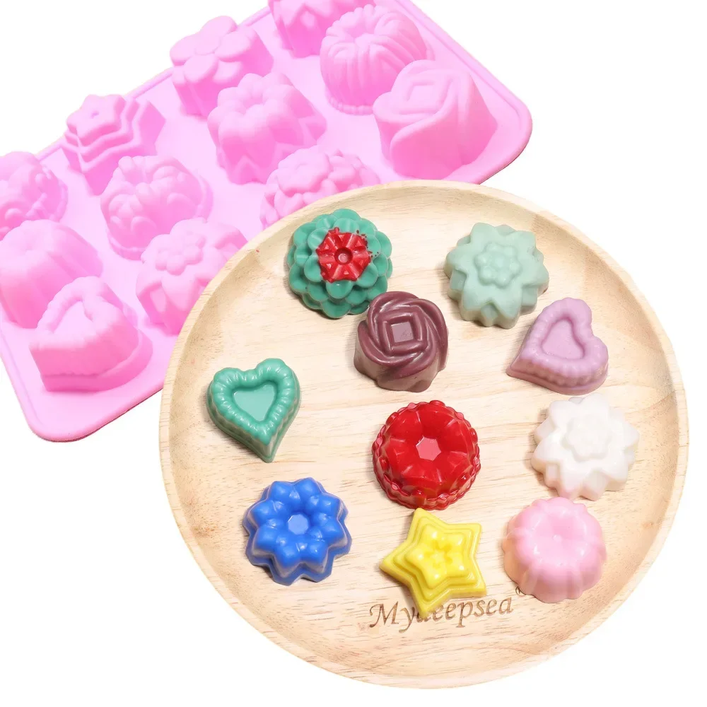 

3D Hand Made Chocolate Cake Jelly Candy Mold With Sticks, 0 - 9 Numbers Shape Lolli Silicone Mold, Party Decoration