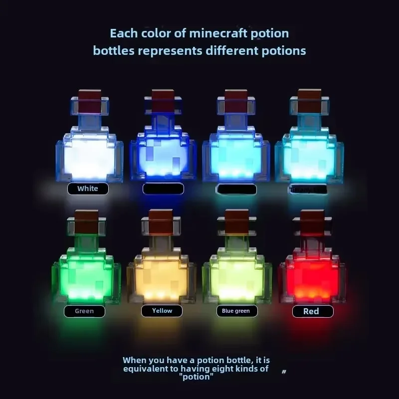 8/15 Color Medicine Bottle LED Night Light Table Lamps Game Creative Toy Lamp Rechargeable Bedroom Bedside for Kids Bedside Lamp
