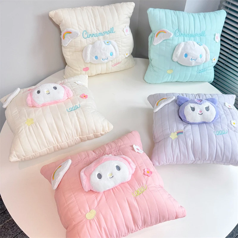 Kawaii Sanriod Anime Hobby My Melody Kuromi Cinnamoroll Doll Hand Warmer Pillow Cushion 2 In 1 Gift for Girlfriend