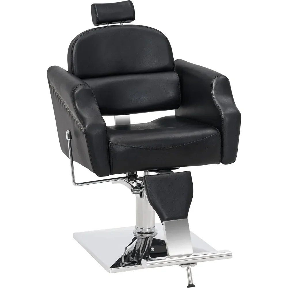 

Classic Recliner Leathern Barber Chair Antique Heavy Duty Hair Spa Salon Styling Beauty Equipment