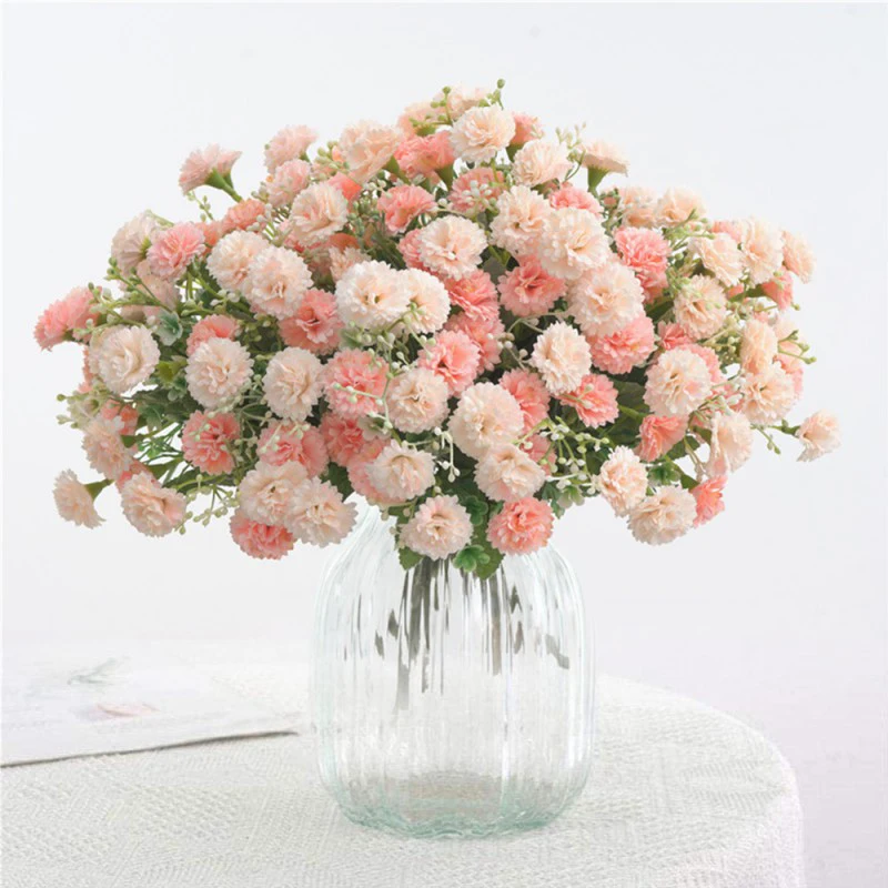 New 20 Heads Artificial Silk Fake Peony Flowers Hydrangea Wedding Party Decoration For Home Accessories Plastic Clove Flower