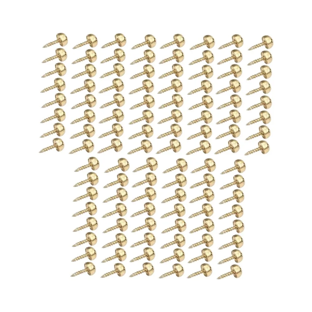 Solid Brass Decorative Mirror Screws With Ornamental, Flat Head Self‑Tapping Fasteners, Stylish Hardware For Mirror