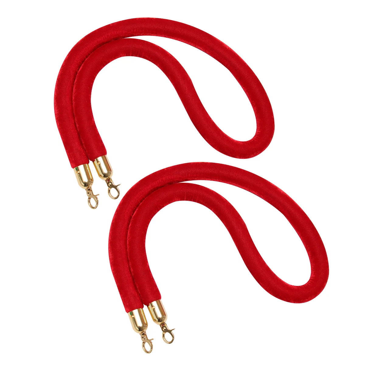 2pcs 15m Queuing Rope Barrier Rope Crowd Control Lint Rope with Hooks (Red)