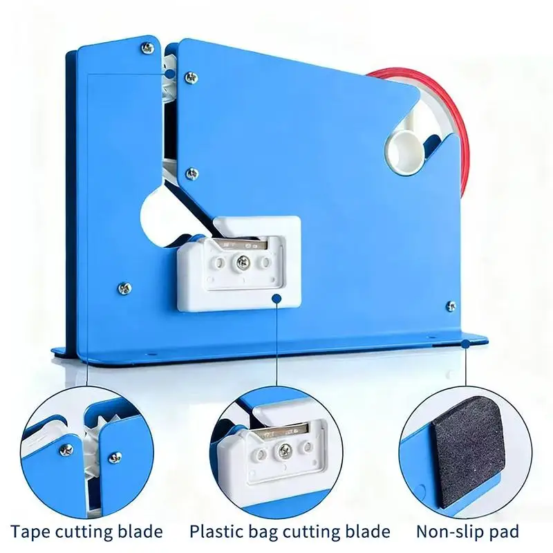 Bag Neck Sealer Tape Dispenser Poly Bag Packaging Sealer Bag Metal Sealer Machine Supermarket Store view 5