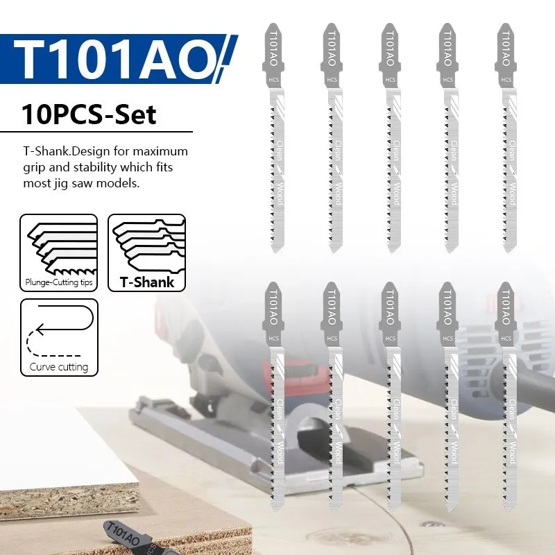 HAMPTON Jig Saw Blade 10/20pcs T101AO HCS T-Shank Saber Blades for Cutting Wood Plastic Reciprocating Saw Blade