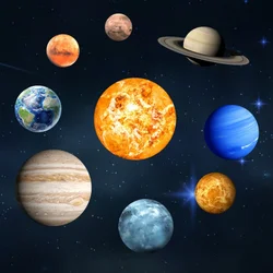 9PCS Wall Stickers Planet Solar System Galaxy Wall Mural Glowing  Luminous Stickers Wall Decals for Kids Bedroom Living Room