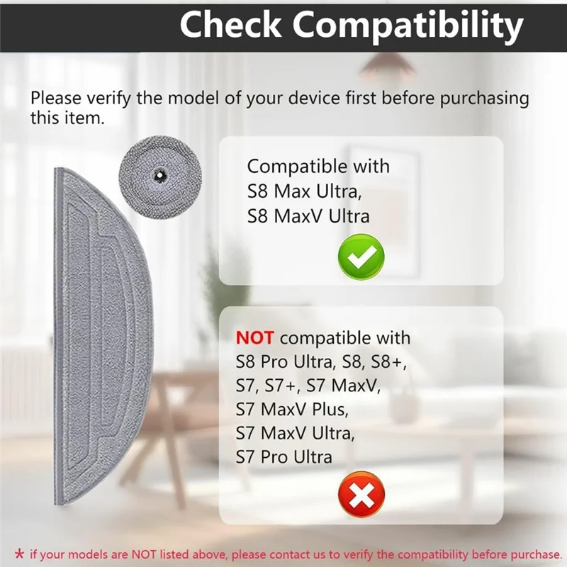 10PCS Mop Pad Refill  For Roborock S8 Max Ultra / S8 Maxv Ultra Robot Vacuum Replacement Washable & Reusable Mop Cloth-Y48A