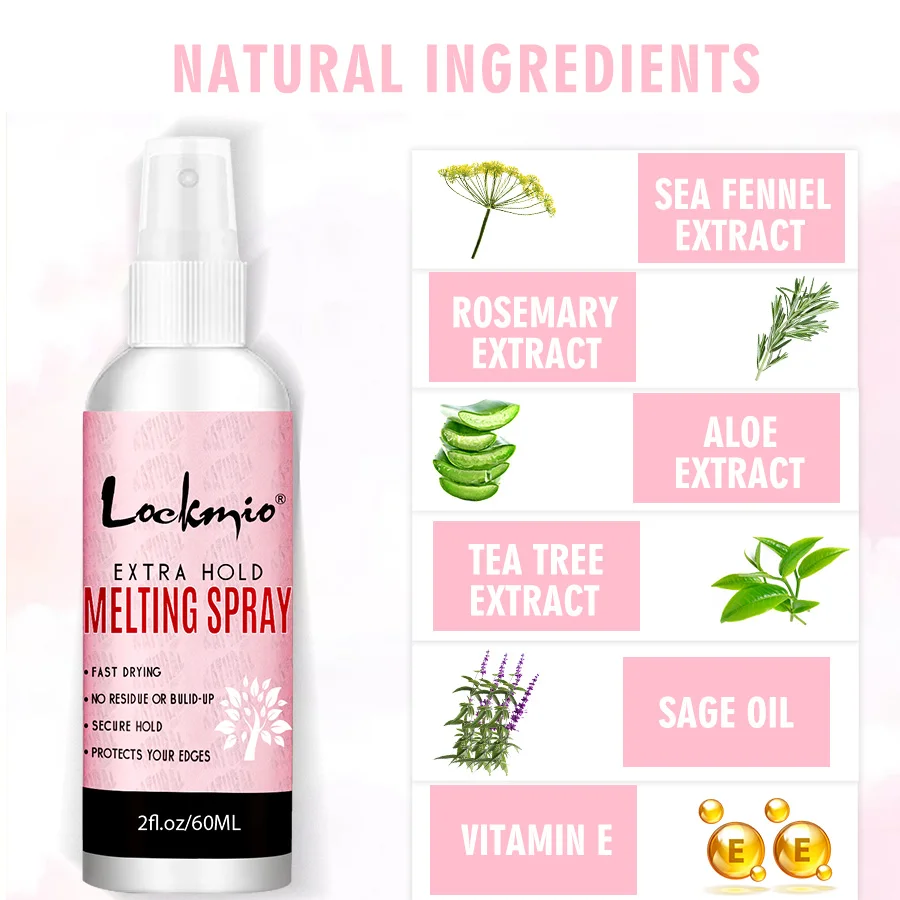 Lockmio 60ml schnell trocknender schmelzender Sprüh spitzen kleber Kleber langlebiger Halt Perücken netz kleber Cosplay Perücke Installation fixier mittel – Detail 7