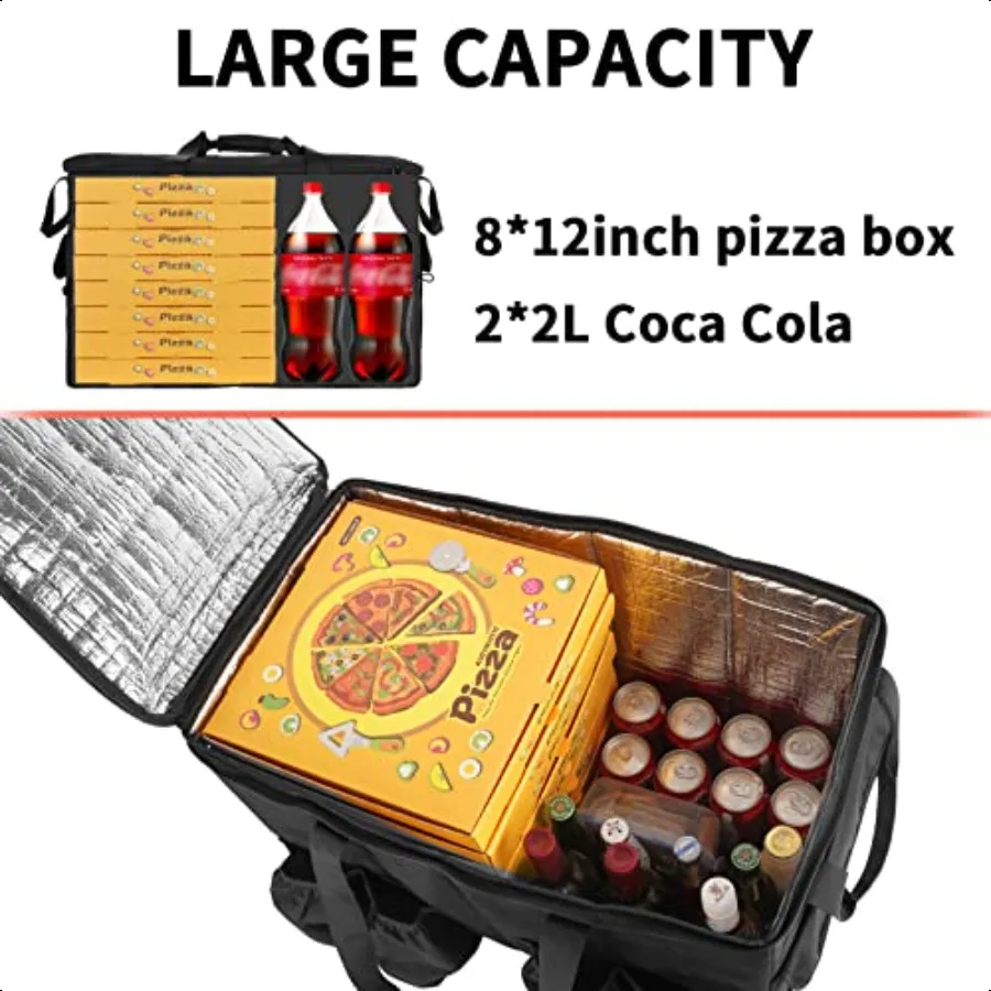 마테인 음식 배달 가방 XXL 23x14x15인치 블랙