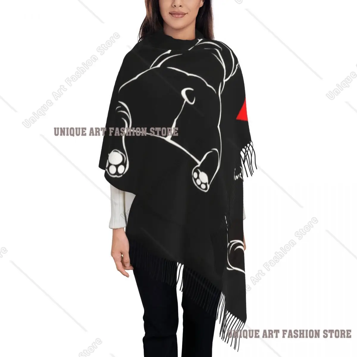 Individuell bedruckter Schal mit französischer Bulldogge für Damen und Herren, Winter, Herbst, warme Schals, Hunderasse, niedliche Haustier-Tier-Schals, Wickel