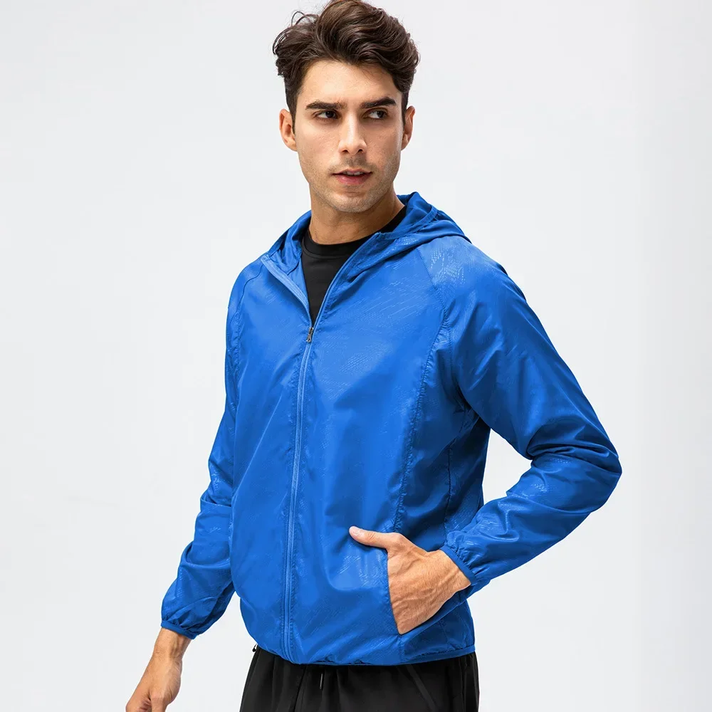 

Men's Jackets Sports Running Top Outdoor Zipper Coat Hoodie Lightweight Outwear Waterproof Windproof Long Sleeve Workout Jacket