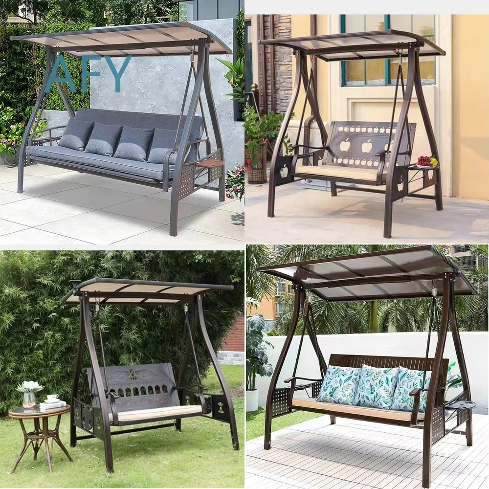 Aluminum Frame Outdoor Rocking Bench with Canopy for Garden Patio Yard Outdoor Furniture Set for Home Backyard Decoration