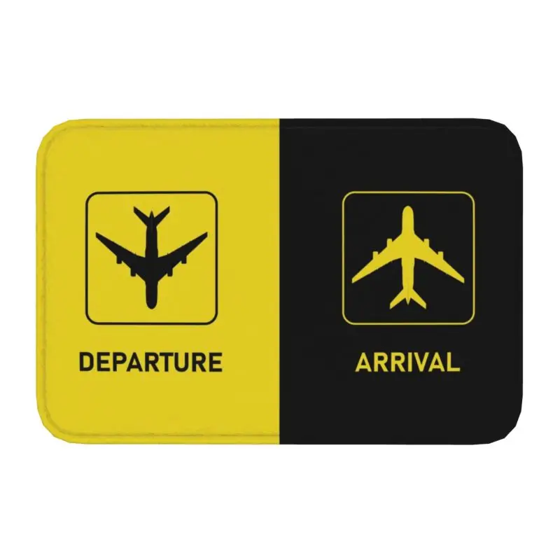 Aviation Arrival Departure Front Floor Door Entrance Mat Outdoor Aviator Airport Plane Bath Kitchen Doormat Bedroom Carpet Rug