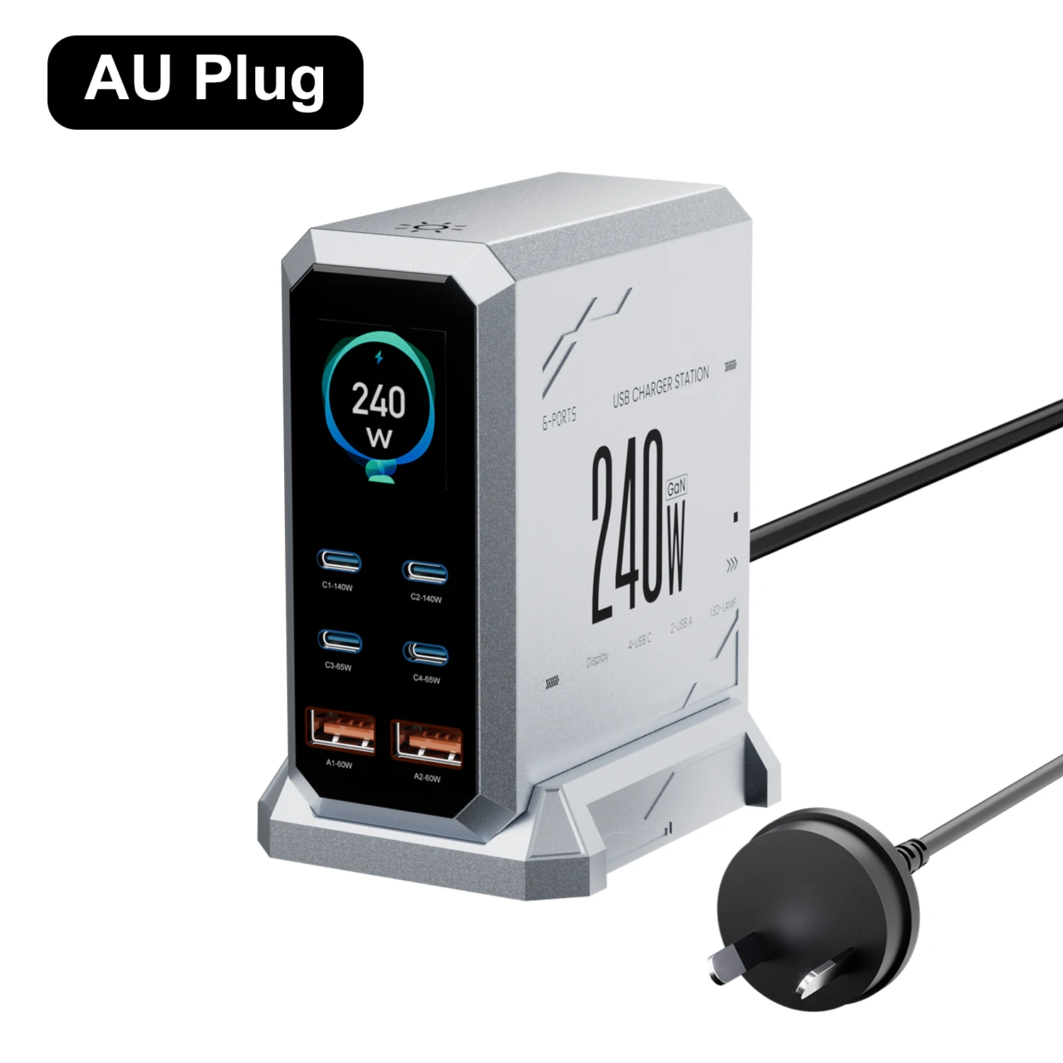240W GaN充電器 6-IN-1 140W PD3.1 PPS USB Type C デジタル