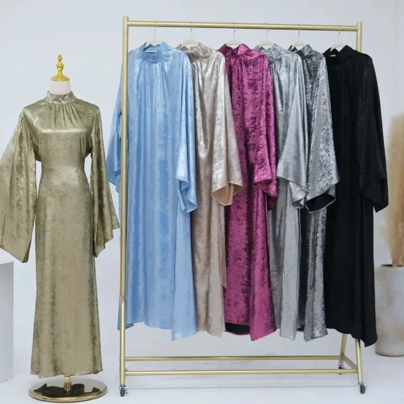 

Abayas for Women Summer Elegant Muslim Long Sleeve Kaftan Party Evening Long Maxi Dress Abaya Dubai Clothes for Muslim Women