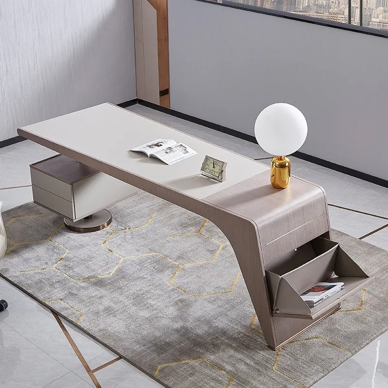 Light luxury computer desk, Hong Kong-style postmodern desk, rock slab desk