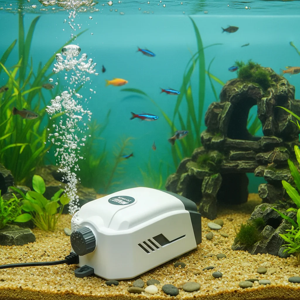 Baiyi AQ005 Large air Volume Ultra Quiet Lightweight Portable Oxygen Air Pump for Aquarium Fish Tank Bedroom Use