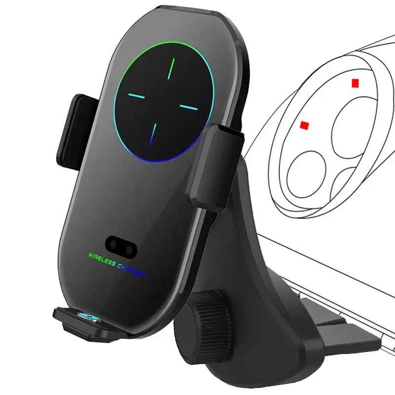 

Universal Cd Slot Car Phone Holder 15W Fast Wireless Charging Car Charger Mount Automatic Clamping Car Phone Holder