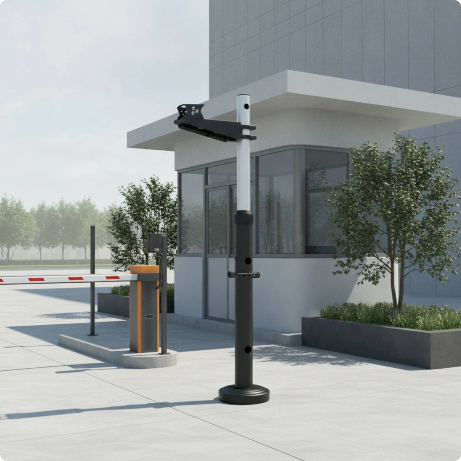 Telescopic Camera Pole Heavy Duty Camera Support with Weighted Base Mounting Pole with Bracket Indoor and Outdoor