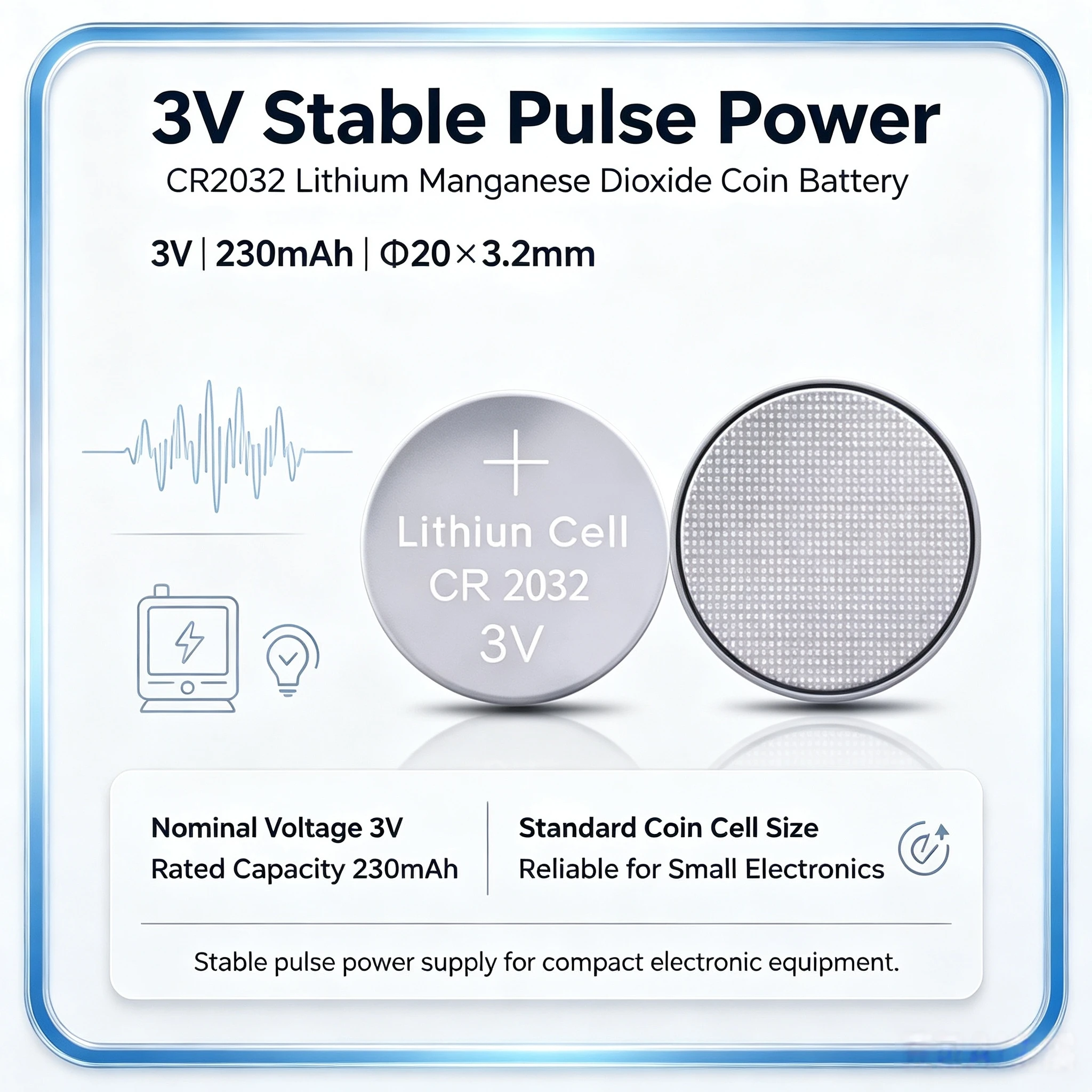 10-50PCS CR2032 Lithium Button Battery 230mAh DL2032 ECR2032 For Watch Calculator Car Key Remote Control Button Coin Cells