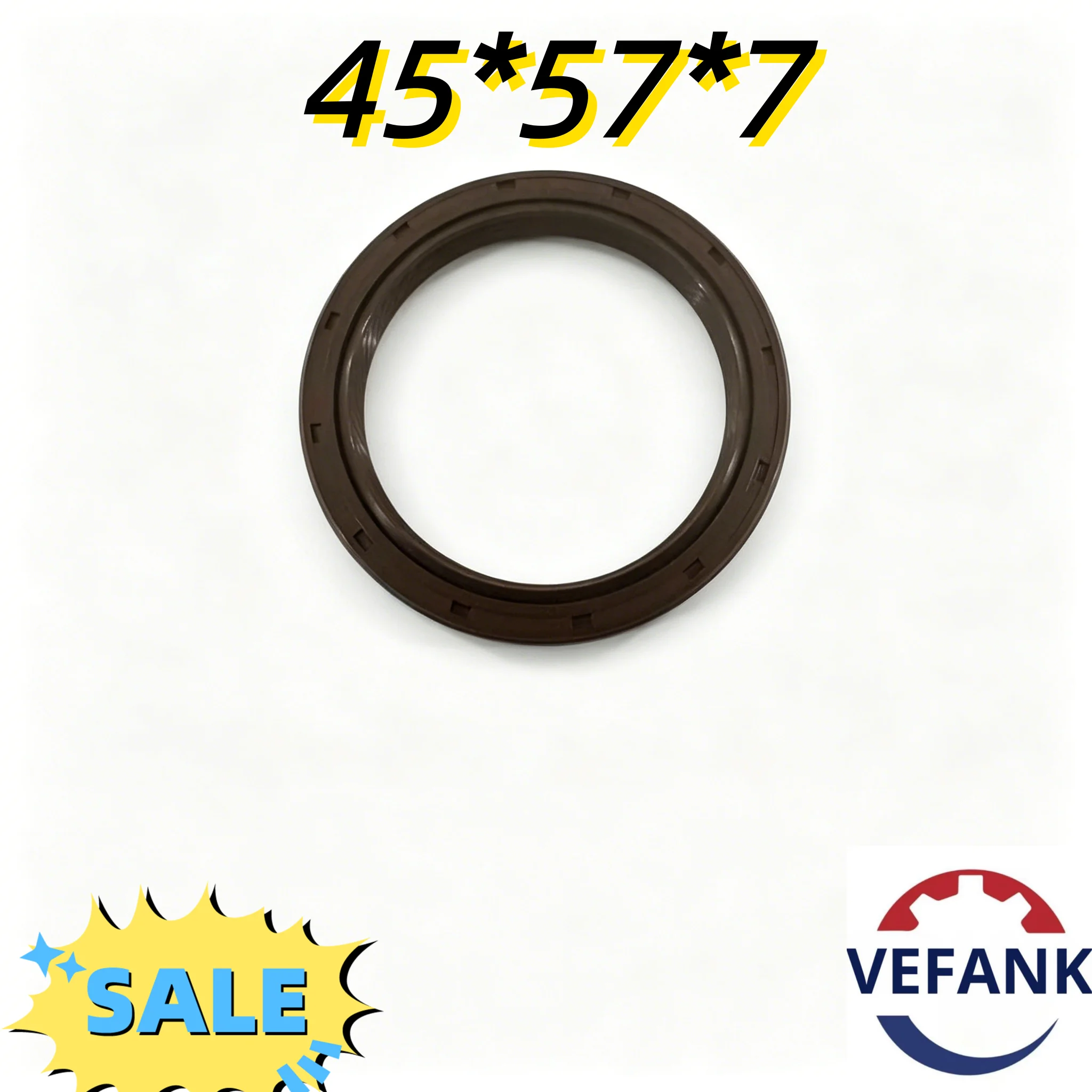 NBR 45*57*7 High-quality Oil Seal, Factory Direct Sales, Rubber, Brown, with Spring.