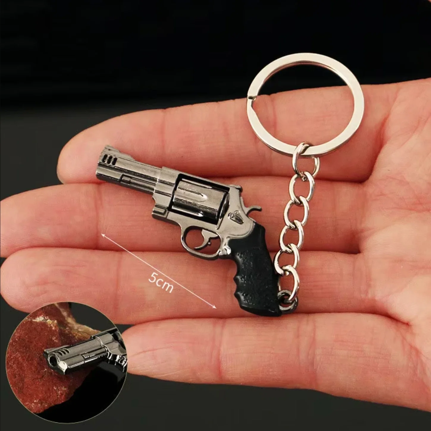 5 см мини-модель пистолета, брелок Smith M500, модель ювелирных изделий, оружие, металлический кулон, брелок Chaveiro, сумка, автомобильные ключницы, подарочная модель