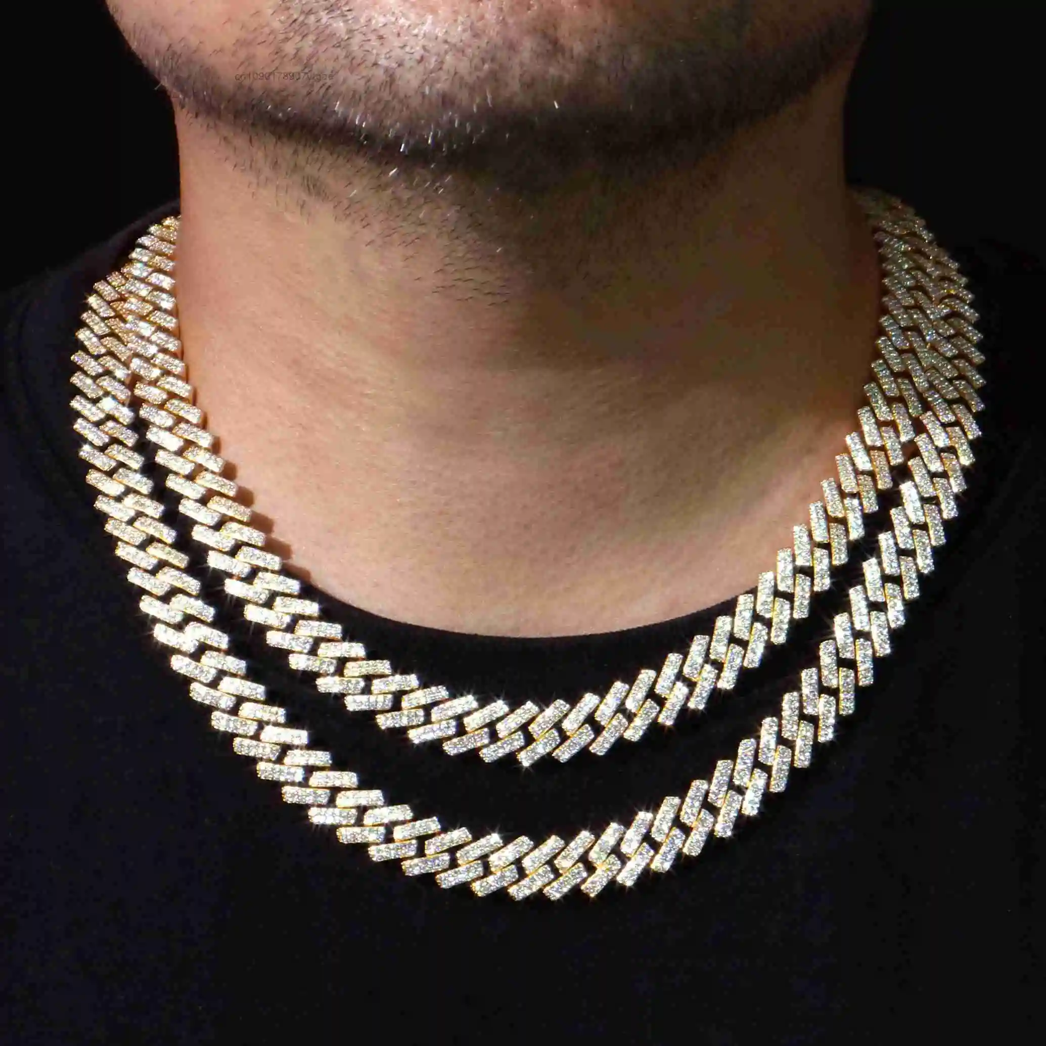 to Ready Ship 12mm Cuban Chain 925 Sterling Silver Iced Out VVS Diamond Moissanite Cuban Chain