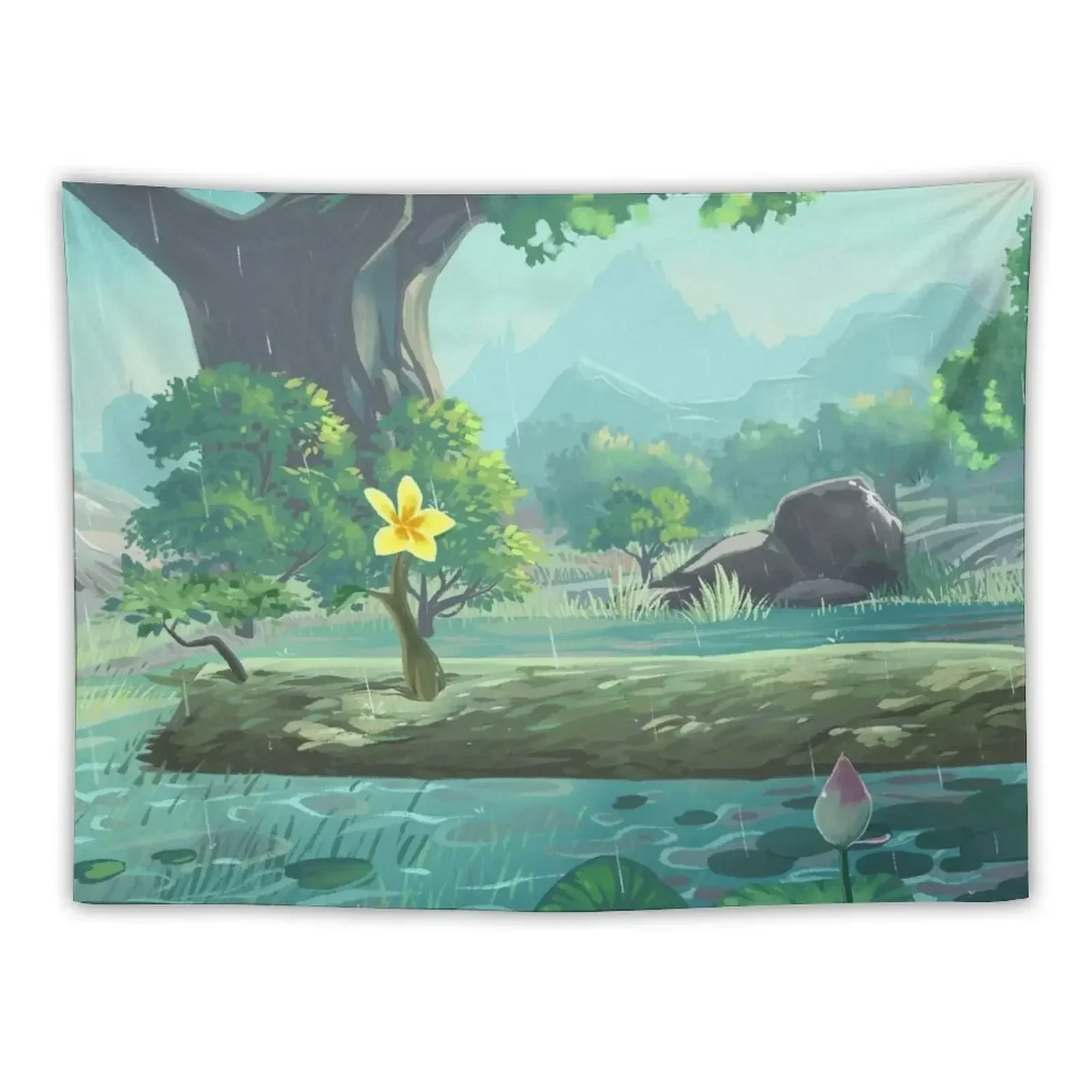 

Keya Pond Korok Flower Tapestry Decoration Aesthetic Carpet Wall Decoration Bedroom Carpet On The Wall Tapestry