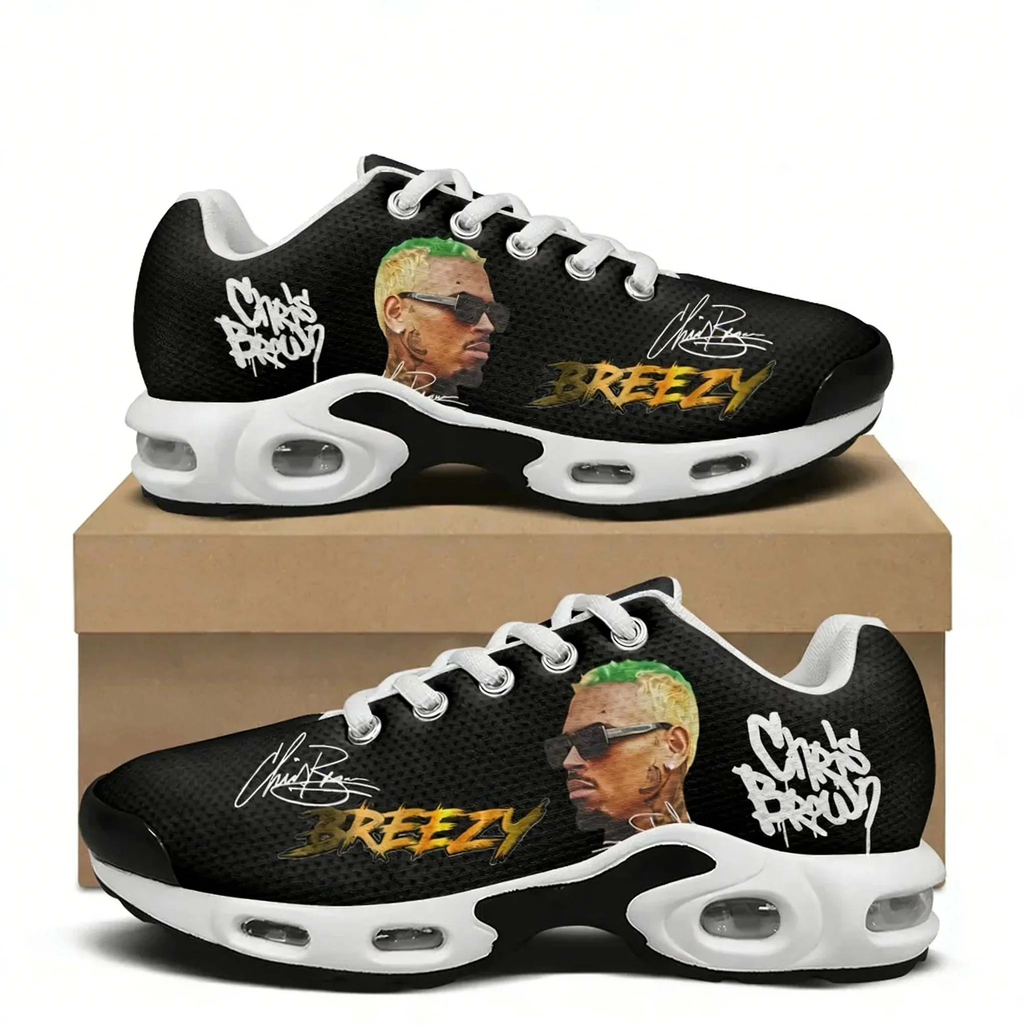 Chris Brown Hip hop Rap Rock Singer Air Cushion Sneakers Men Women Teenager Lightweight Hiking Mountain Climbing Custom Sneaker