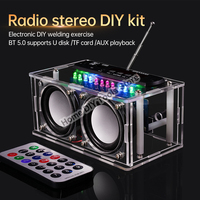 DIY Bluetooth Speaker Kit with FM Radio 87.5-108MHZ DIY Soldering Project Practice Electronic Kit Solder Assembly 2x3W Speaker