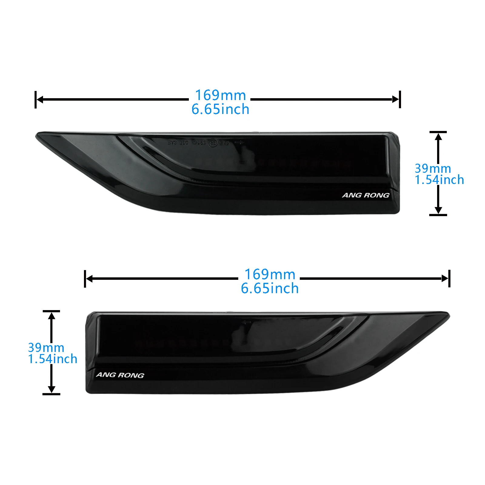ANGRONG 2x dynamische bernsteinfarbene LED-Seitenmarkierungs-Repeater-Kontrollleuchte für VW T6 Transporter Caravelle 2015–2019