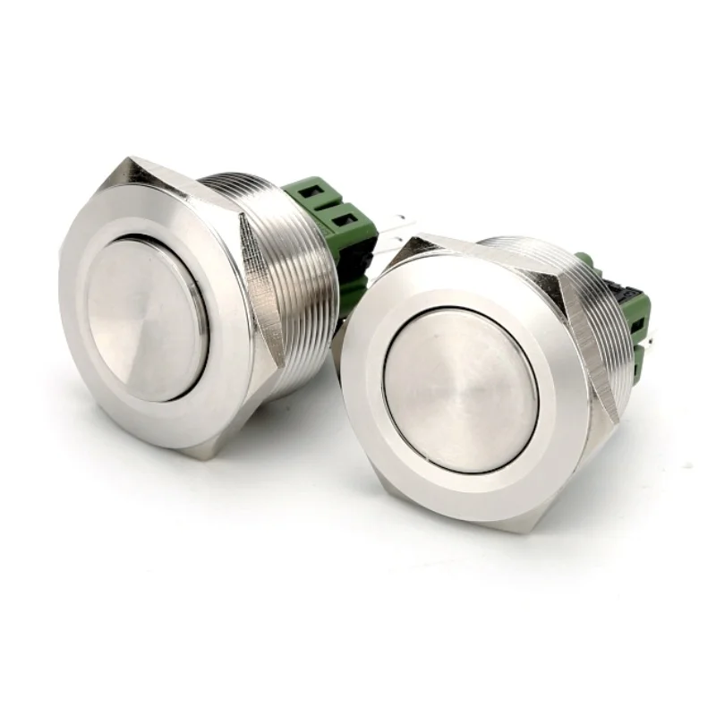 

28 мм мгновенная фиксация, кнопочный переключатель с высокой головкой, без светодиодной кнопки, нержавеющая сталь, металл 1N01NC/2N02NC