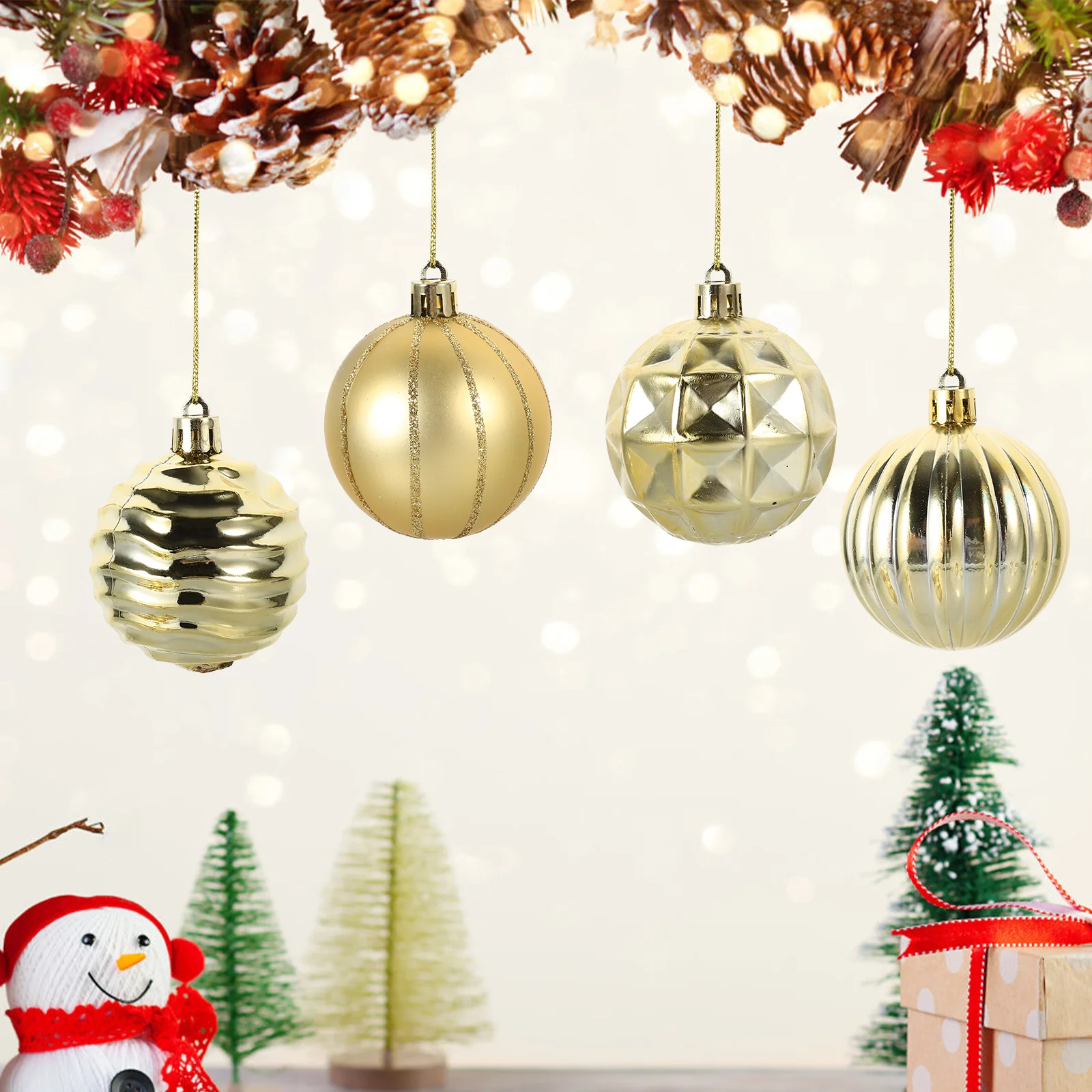 

42Pcs Xmas Tree Hanging Ornaments Christmas Ball Decorations Xmas Party Hanging Pendants Christmas Tree Decor Supplies