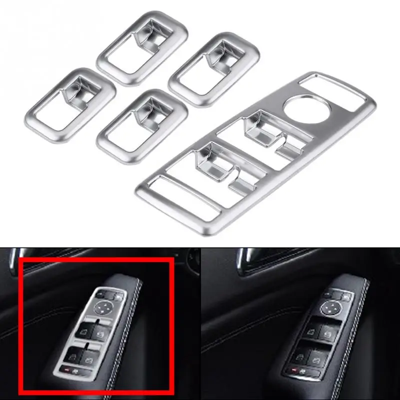 5pcs/set Car Door Window Switch Panel Cover Trim Frame Decoration Chrome for Mercedes-Benz GLA W204 W212 W176 Car Accessories