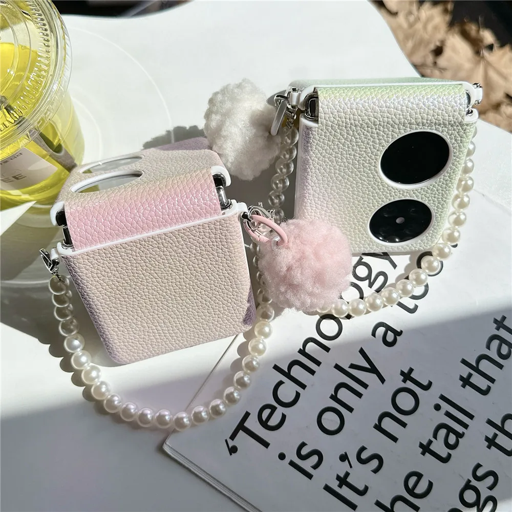 Korean Hairball Laser Hinge Case For Xiaomi Mix Flip Case Huawei Pocket2 P50Pocket S OPPO Find N3Fllip VIVO X Flip Magic V Flip
