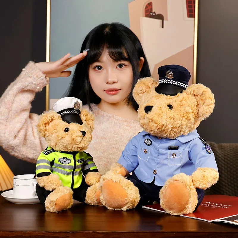 

Plush Police Bear Toys Traffic Teddy Bear Peluche Dolls Full Stuffed Animal Toy For Kids Boys Christmas Birthday Gifts
