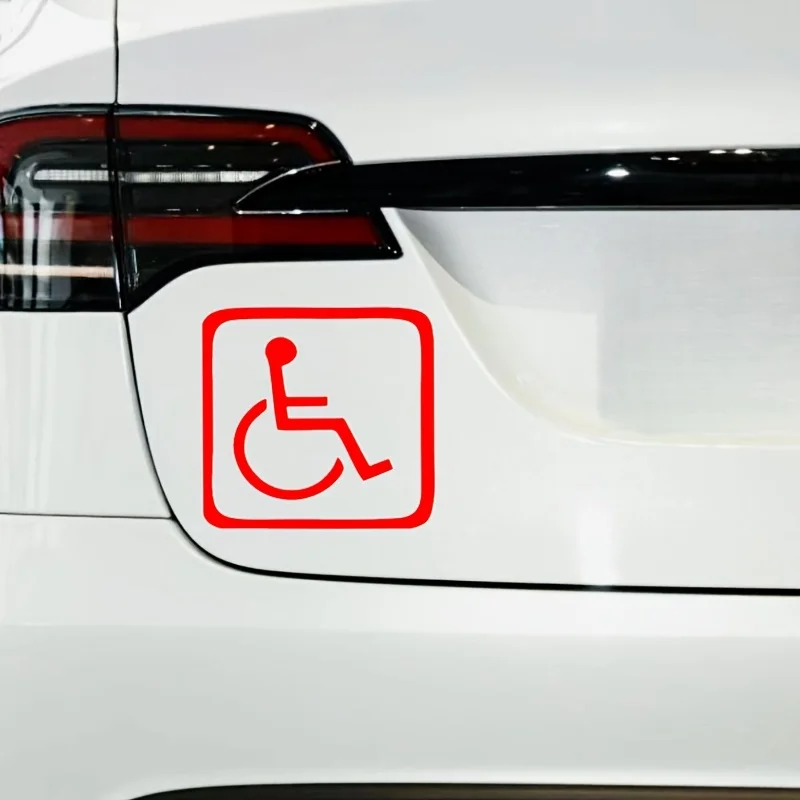 [راحة يومية] ملصق سيارة ملون على شكل أيقونة للمعاقين - مادة PET متينة، تصميم متدرج لتحسين الرؤية