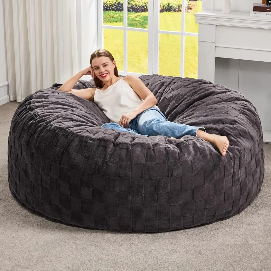 Giant Bean Bag Chairs for Adults with Fluffy Cover and Fillers Perfect for Living Room and Bedroom Relaxation Large Oversized C