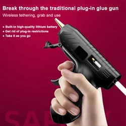 Cordless Hot Melt Glue Gun USB Rechargeable High Temperature Hot Glue Gun Repair Tool 3.6V Craft DIY Hot Glue with Glue-Stick