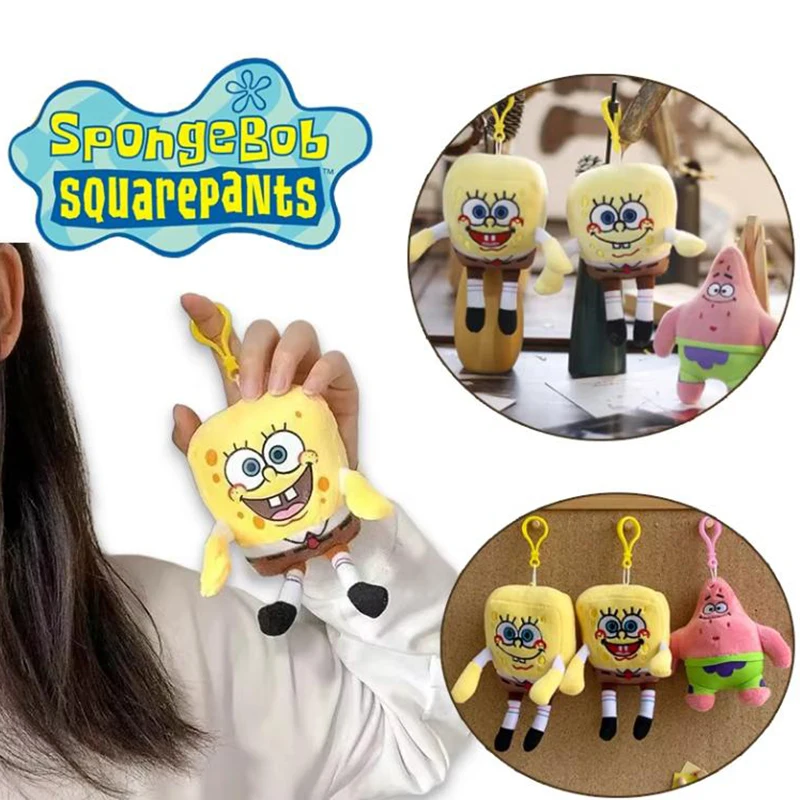 SpongeBob  Keychain Patrick Pendant Toys Cartoon Backpack Pendant Doll Girls Boys Toy Gift Halloween Ornaments Cute Jewelry