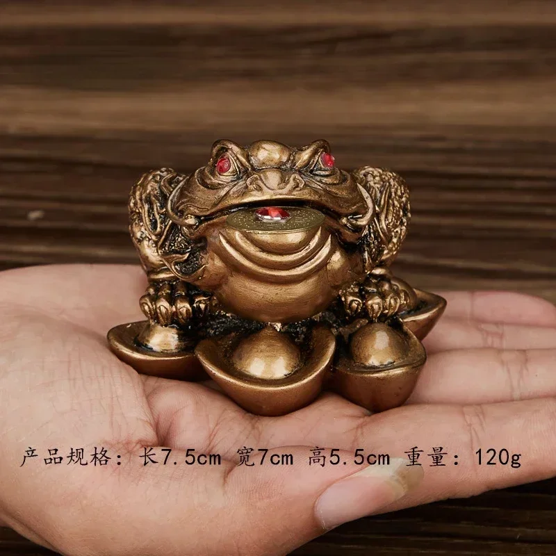 Feng Shui Toad Money LUCKY Fortune Wealth Chinese Golden Frog Toad Coin Home Office Decoration ornamenti da tavolo regali fortunati