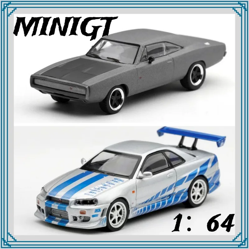 MINIGT 1:64 Dodge Charger Nissan GTR Speed and Passion Die Casting Alloy Car Model is a gift that men love.