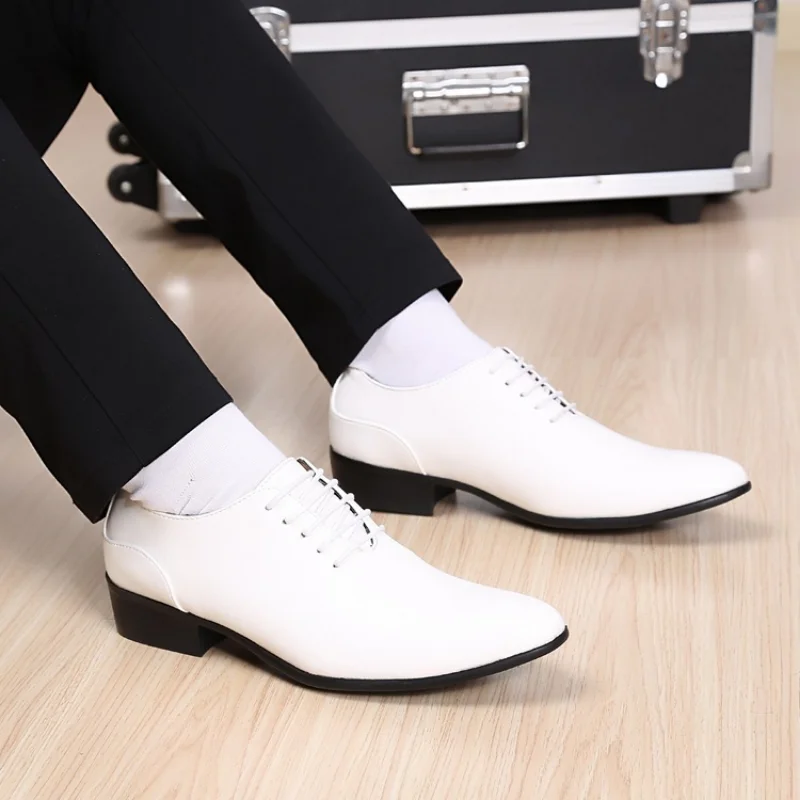 Mens White Dress Shoes Man Wedding Shoes Men 2023 Shoes Leather Formal Suit Shoes Zapatos Oxford Hombre Chaussure Homme Mari