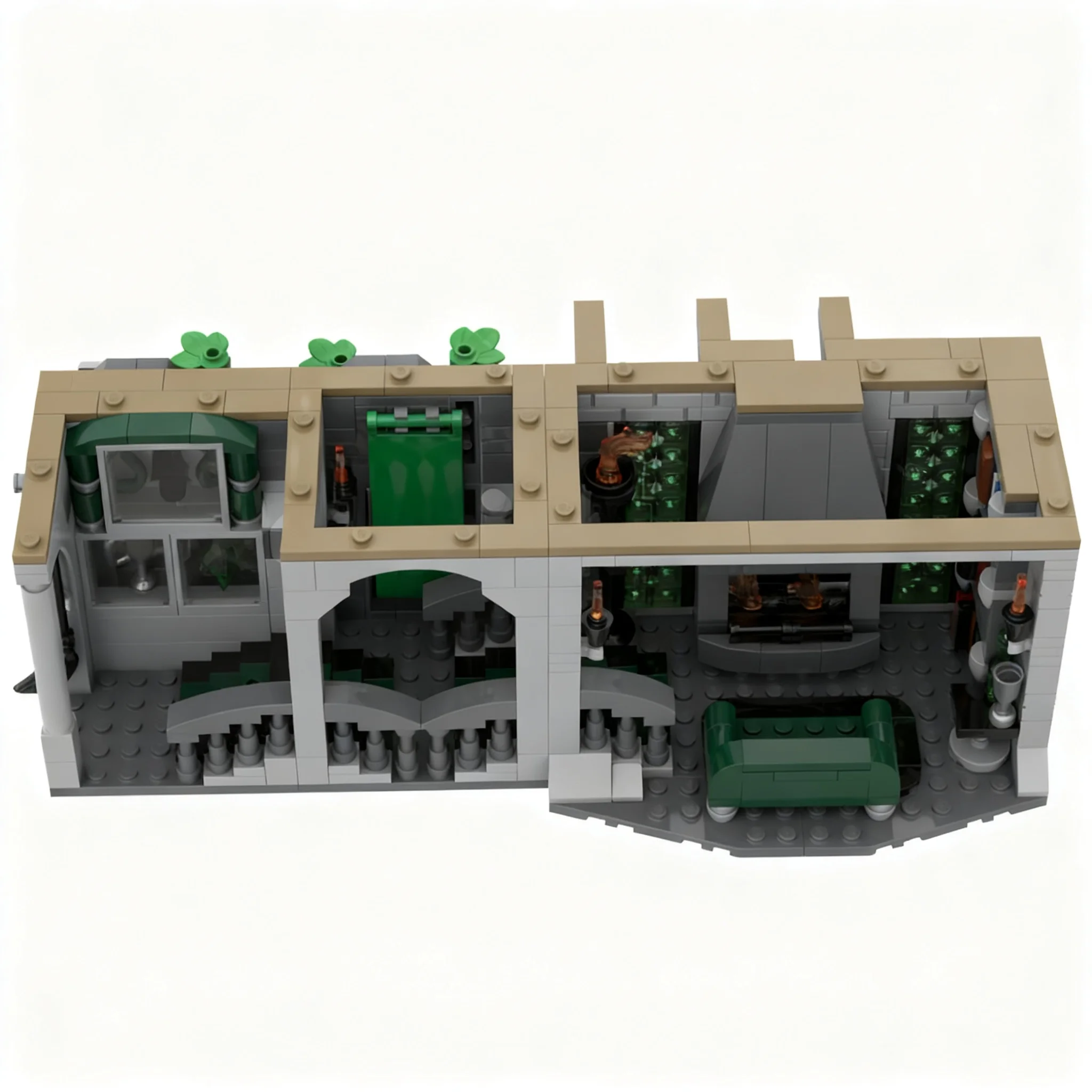 634pcs MOC The Slyther** Common Room Harry Model Building Blocks Construction Toys Christmas Gift Craft Collection Creative