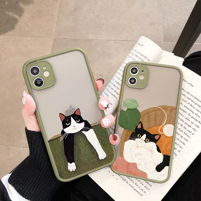 Various Style Cat Phone Case For iPhone 16 15 13 12 11 14 Pro Max Mini 14 Plus shell SE2 8 7 Plus X XS XR Shockproof Back Covers