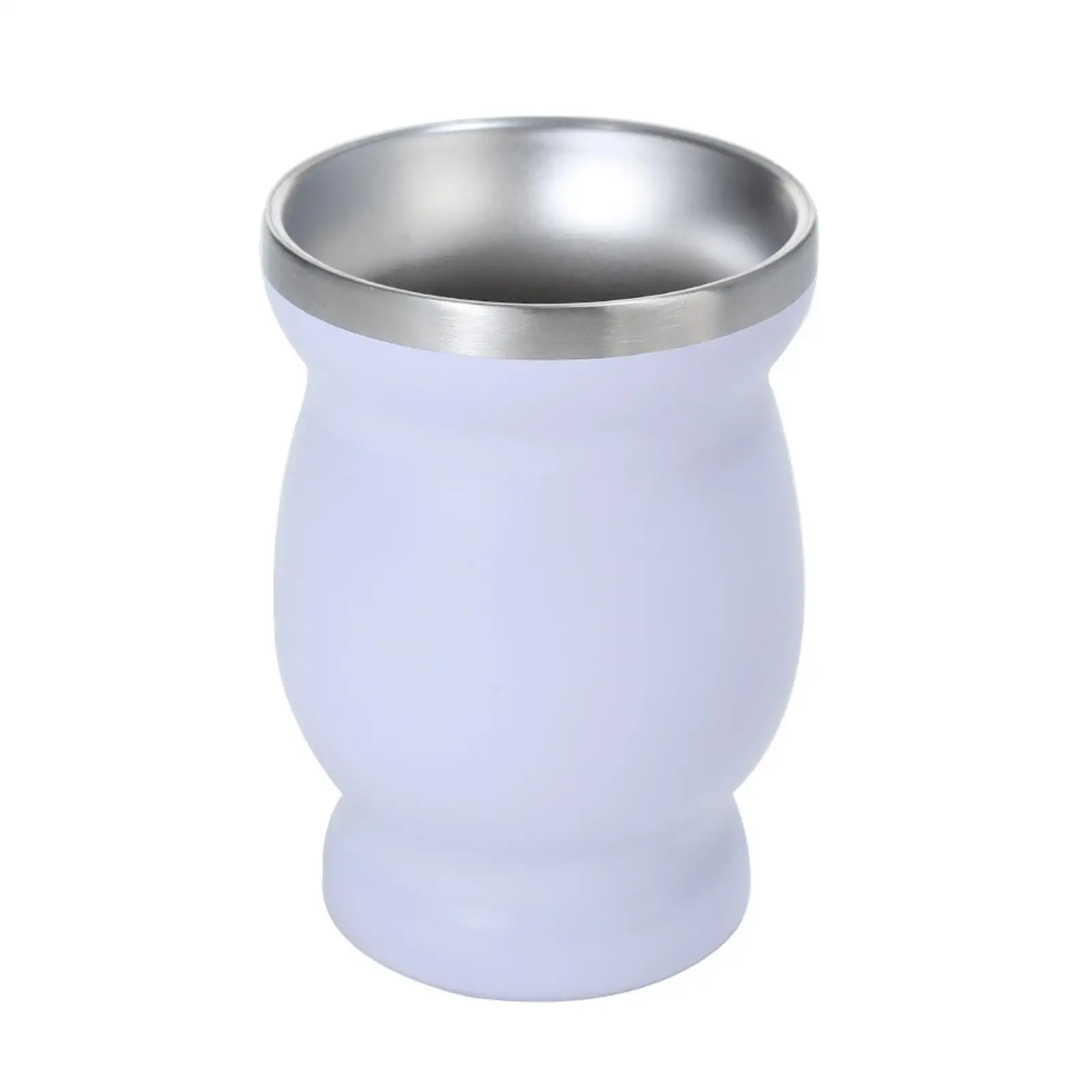 Vacuum Insulated Drinking Vessel Stainless Steel Thermal Cup 240ml with Spoon for Mate Coffee Tea on the Go