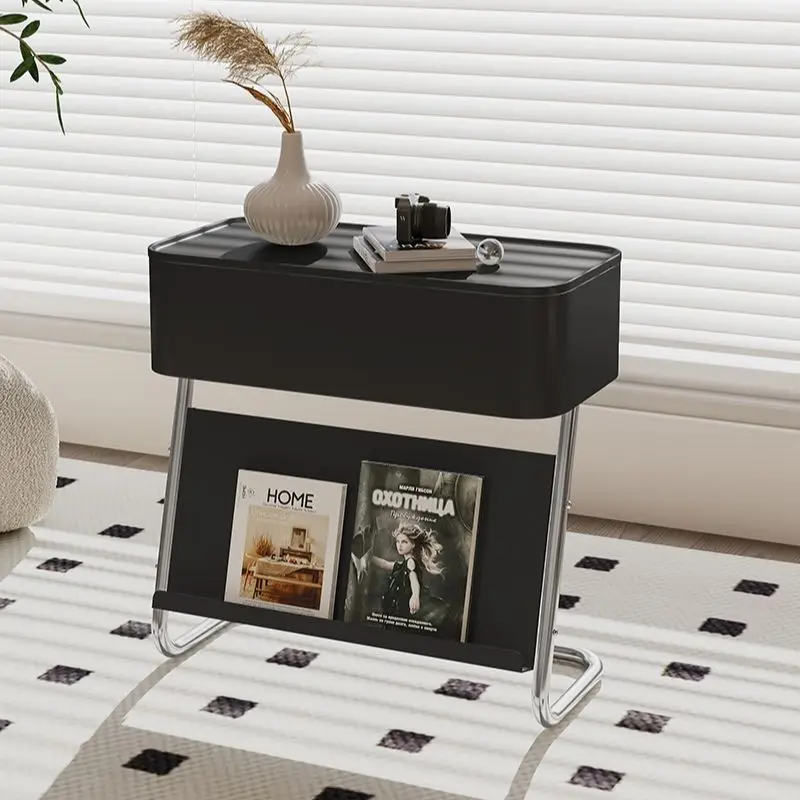 Sofa side table, designer vintage cart, INS trending cream-style mini coffee table, bedside movable storage side cabinet